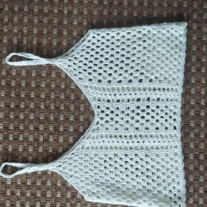 Crochet Ivory Cami Crop Top